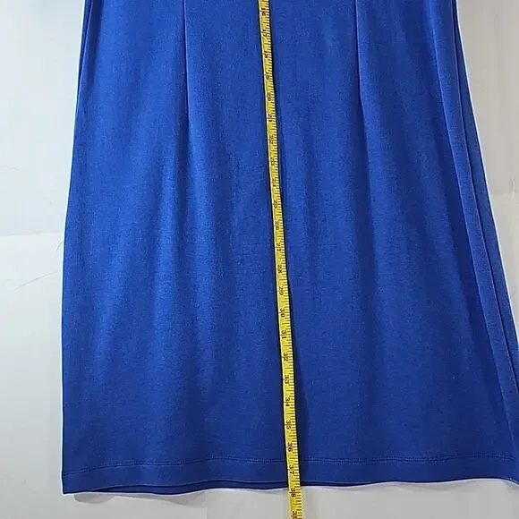 Talbots Womens Sz M Royal Blue Lace Bell Sleeves 100% Cotton Knee Length Dress - Picture 10 of 10